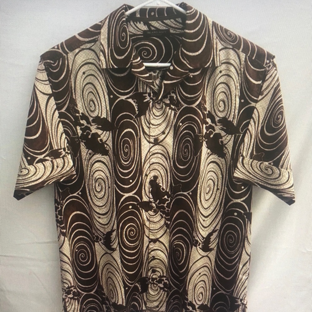 Brown Swirl Pattern Men's Shirt